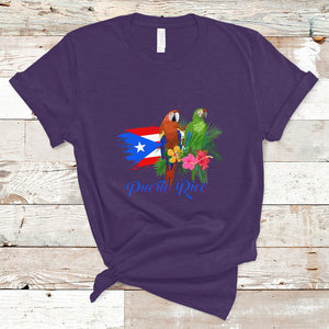 Puerto Rico Flag Native Parrots Hibicus Puerto Rican Boricua T Shirt TS02 Purple Printyourwear