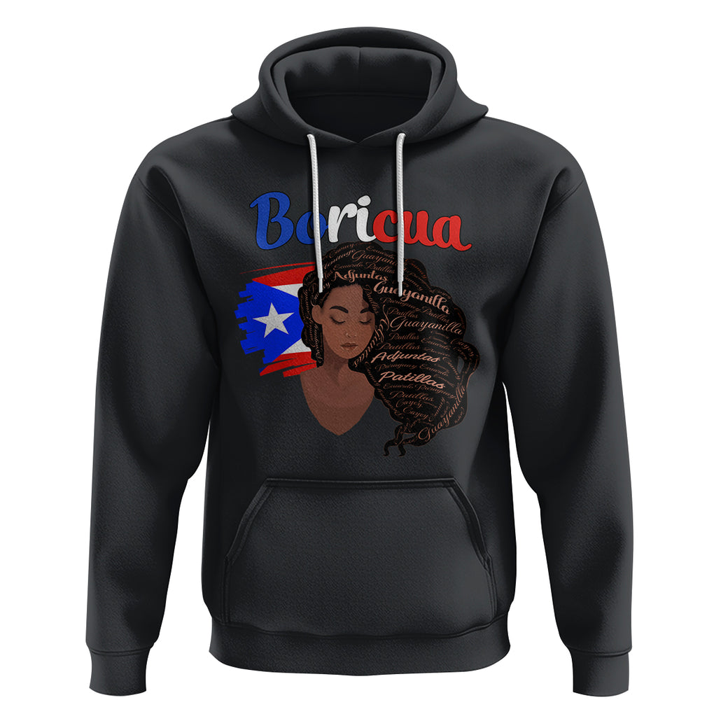 Puerto Rico Hoodie Hispanic Heirtage Month Latina Boricua Puerto Rican Flag TS02 Black Printyourwear