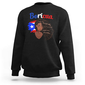 Puerto Rico Sweatshirt Hispanic Heirtage Month Latina Boricua Puerto Rican Flag TS02 Black Printyourwear