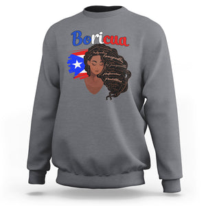 Puerto Rico Sweatshirt Hispanic Heirtage Month Latina Boricua Puerto Rican Flag TS02 Charcoal Printyourwear