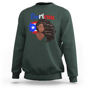 Puerto Rico Sweatshirt Hispanic Heirtage Month Latina Boricua Puerto Rican Flag TS02 Dark Forest Green Printyourwear