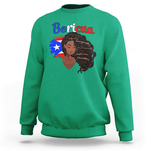 Puerto Rico Sweatshirt Hispanic Heirtage Month Latina Boricua Puerto Rican Flag TS02 Irish Green Printyourwear