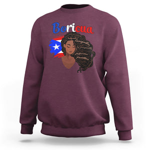 Puerto Rico Sweatshirt Hispanic Heirtage Month Latina Boricua Puerto Rican Flag TS02 Maroon Printyourwear