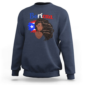 Puerto Rico Sweatshirt Hispanic Heirtage Month Latina Boricua Puerto Rican Flag TS02 Navy Printyourwear