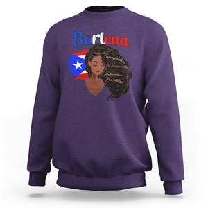 Puerto Rico Sweatshirt Hispanic Heirtage Month Latina Boricua Puerto Rican Flag TS02 Purple Printyourwear