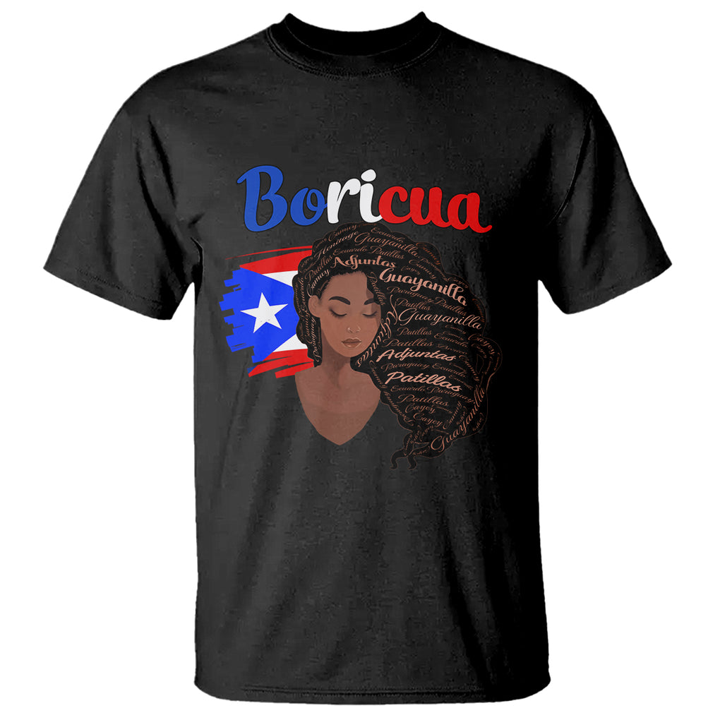 Puerto Rico T Shirt Hispanic Heirtage Month Latina Boricua Puerto Rican Flag TS02 Black Printyourwear