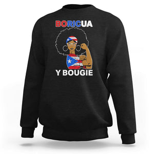 Puerto Rico Sweatshirt Puerto Rican Flag Women Boricua Bougie Hispanic Heritage Month TS02 Black Printyourwear