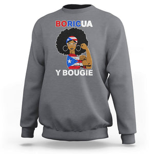 Puerto Rico Sweatshirt Puerto Rican Flag Women Boricua Bougie Hispanic Heritage Month TS02 Charcoal Printyourwear