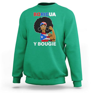 Puerto Rico Sweatshirt Puerto Rican Flag Women Boricua Bougie Hispanic Heritage Month TS02 Irish Green Printyourwear