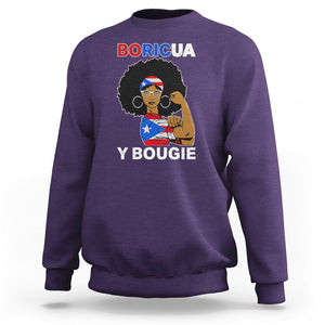 Puerto Rico Sweatshirt Puerto Rican Flag Women Boricua Bougie Hispanic Heritage Month TS02 Purple Printyourwear