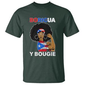 Puerto Rico T Shirt Puerto Rican Flag Women Boricua Bougie Hispanic Heritage Month TS02 Dark Forest Green Printyourwear