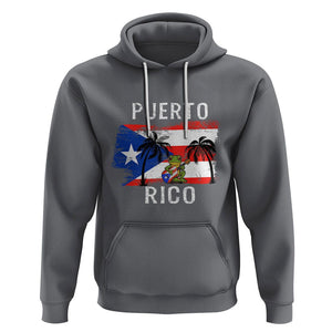 Puerto Rico Flag Spirit Animal Coqui Frog Puerto Rican Boricua Hoodie TS02 Charcoal Printyourwear