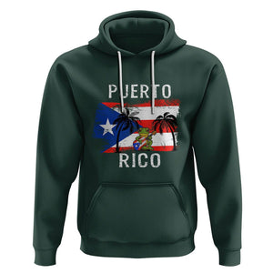 Puerto Rico Flag Spirit Animal Coqui Frog Puerto Rican Boricua Hoodie TS02 Dark Forest Green Printyourwear