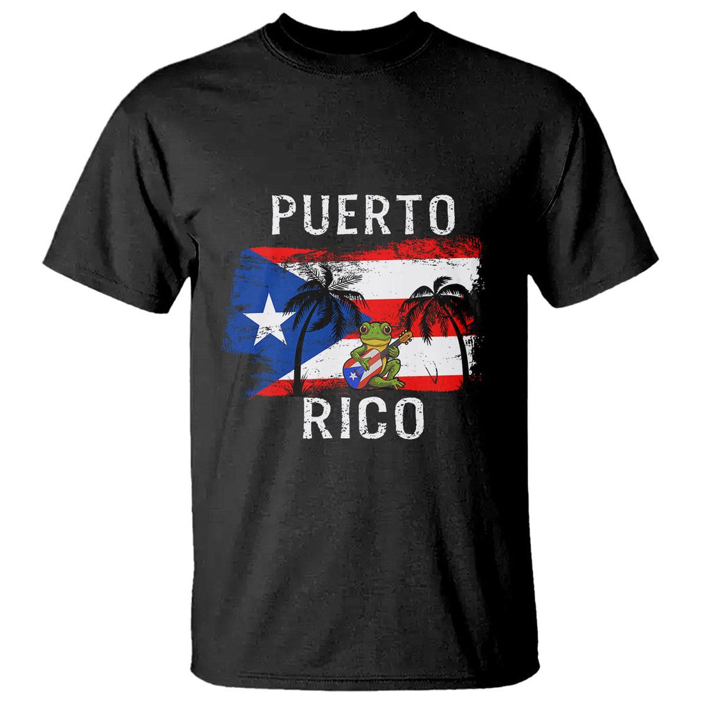 Puerto Rico Flag Spirit Animal Coqui Frog Puerto Rican Boricua T Shirt TS02 Black Printyourwear