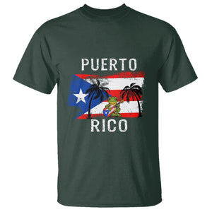 Puerto Rico Flag Spirit Animal Coqui Frog Puerto Rican Boricua T Shirt TS02 Dark Forest Green Printyourwear