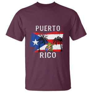 Puerto Rico Flag Spirit Animal Coqui Frog Puerto Rican Boricua T Shirt TS02 Maroon Printyourwear