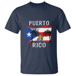 Puerto Rico Flag Spirit Animal Coqui Frog Puerto Rican Boricua T Shirt TS02 Navy Printyourwear