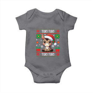 Latin American Christmas Baby Onesie Mi Burrito Mexican Donkey Latino Ugly Christmas TS02 Charcoal Print Your Wear