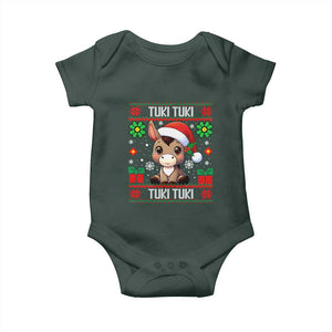 Latin American Christmas Baby Onesie Mi Burrito Mexican Donkey Latino Ugly Christmas TS02 Dark Forest Green Print Your Wear