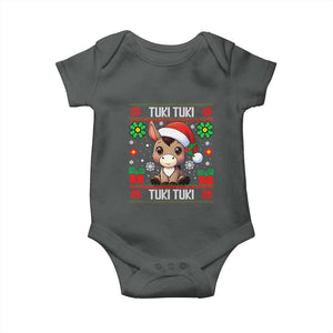 Latin American Christmas Baby Onesie Mi Burrito Mexican Donkey Latino Ugly Christmas TS02 Dark Heather Print Your Wear