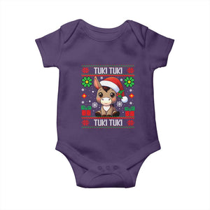 Latin American Christmas Baby Onesie Mi Burrito Mexican Donkey Latino Ugly Christmas TS02 Purple Print Your Wear