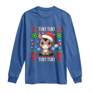 Latin American Christmas Long Sleeve Shirt Mi Burrito Mexican Donkey Latino Ugly Christmas TS02 Royal Blue Print Your Wear