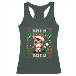 Latin American Christmas Racerback Tank Top Mi Burrito Mexican Donkey Latino Ugly Christmas TS02 Dark Forest Green Print Your Wear