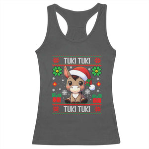 Latin American Christmas Racerback Tank Top Mi Burrito Mexican Donkey Latino Ugly Christmas TS02 Dark Heather Print Your Wear