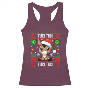 Latin American Christmas Racerback Tank Top Mi Burrito Mexican Donkey Latino Ugly Christmas TS02 Maroon Print Your Wear