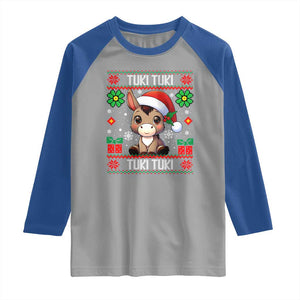 Latin American Christmas Raglan Shirt Mi Burrito Mexican Donkey Latino Ugly Christmas TS02 Sport Gray Royal Print Your Wear