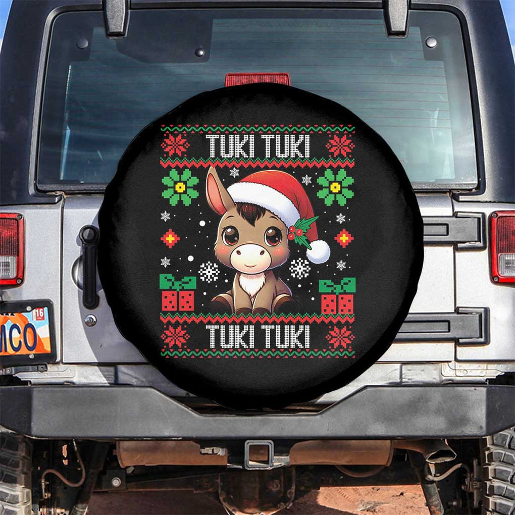 Latin American Xmas Spare Tire Cover Mi Burrito Mexican Donkey Latino Ugly Christmas TS02 No hole Black Print Your Wear