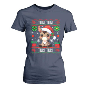 Latin American Christmas T Shirt For Women Mi Burrito Mexican Donkey Latino Ugly Christmas TS02 Navy Print Your Wear