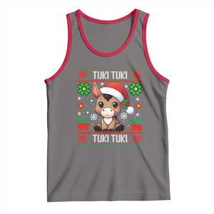 Latin American Christmas Tank Top Mi Burrito Mexican Donkey Latino Ugly Christmas TS02 Deep Heather Red Print Your Wear