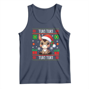 Latin American Christmas Tank Top Mi Burrito Mexican Donkey Latino Ugly Christmas TS02 Navy Print Your Wear