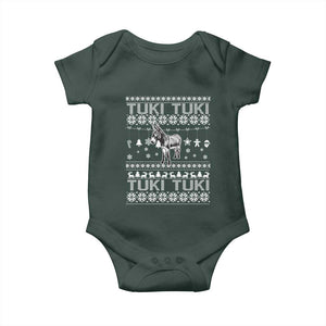 Latin American Christmas Baby Onesie Tuki Tuki Mi Burrito Latino Ugly Christmas TS02 Dark Forest Green Print Your Wear