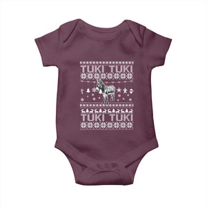 Latin American Christmas Baby Onesie Tuki Tuki Mi Burrito Latino Ugly Christmas TS02 Maroon Print Your Wear