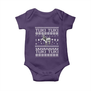 Latin American Christmas Baby Onesie Tuki Tuki Mi Burrito Latino Ugly Christmas TS02 Purple Print Your Wear