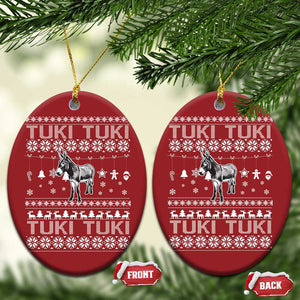 Latin American Xmas Christmas Ornament Tuki Tuki Mi Burrito Latino Ugly Christmas TS02 Oval Red Print Your Wear