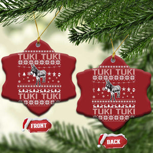 Latin American Xmas Christmas Ornament Tuki Tuki Mi Burrito Latino Ugly Christmas TS02 Snow Flake Red Print Your Wear