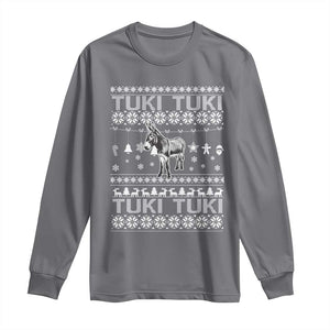 Latin American Christmas Long Sleeve Shirt Tuki Tuki Mi Burrito Latino Ugly Christmas TS02 Charcoal Print Your Wear