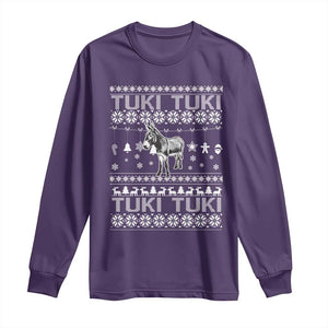 Latin American Christmas Long Sleeve Shirt Tuki Tuki Mi Burrito Latino Ugly Christmas TS02 Purple Print Your Wear