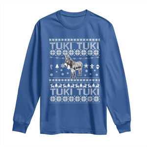 Latin American Christmas Long Sleeve Shirt Tuki Tuki Mi Burrito Latino Ugly Christmas TS02 Royal Blue Print Your Wear