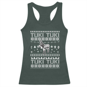 Latin American Christmas Racerback Tank Top Tuki Tuki Mi Burrito Latino Ugly Christmas TS02 Dark Forest Green Print Your Wear