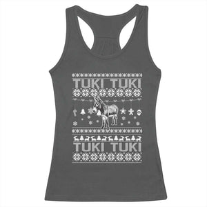 Latin American Christmas Racerback Tank Top Tuki Tuki Mi Burrito Latino Ugly Christmas TS02 Dark Heather Print Your Wear