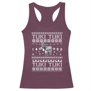 Latin American Christmas Racerback Tank Top Tuki Tuki Mi Burrito Latino Ugly Christmas TS02 Maroon Print Your Wear