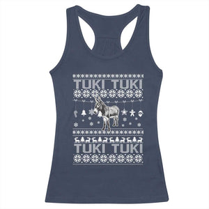 Latin American Christmas Racerback Tank Top Tuki Tuki Mi Burrito Latino Ugly Christmas TS02 Navy Print Your Wear