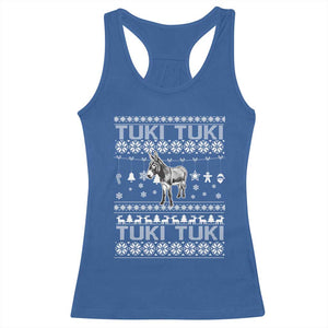 Latin American Christmas Racerback Tank Top Tuki Tuki Mi Burrito Latino Ugly Christmas TS02 Royal Blue Print Your Wear