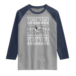 Latin American Christmas Raglan Shirt Tuki Tuki Mi Burrito Latino Ugly Christmas TS02 Sport Gray Navy Print Your Wear