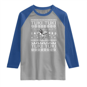 Latin American Christmas Raglan Shirt Tuki Tuki Mi Burrito Latino Ugly Christmas TS02 Sport Gray Royal Print Your Wear