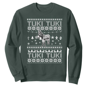 Latin American Christmas Sweatshirt Tuki Tuki Mi Burrito Latino Ugly Christmas TS02 Dark Forest Green Print Your Wear